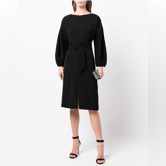 Sachin & Babi Annie Belted Midi Dress in Black, NWT, Size 20 - Picture 3 of 7